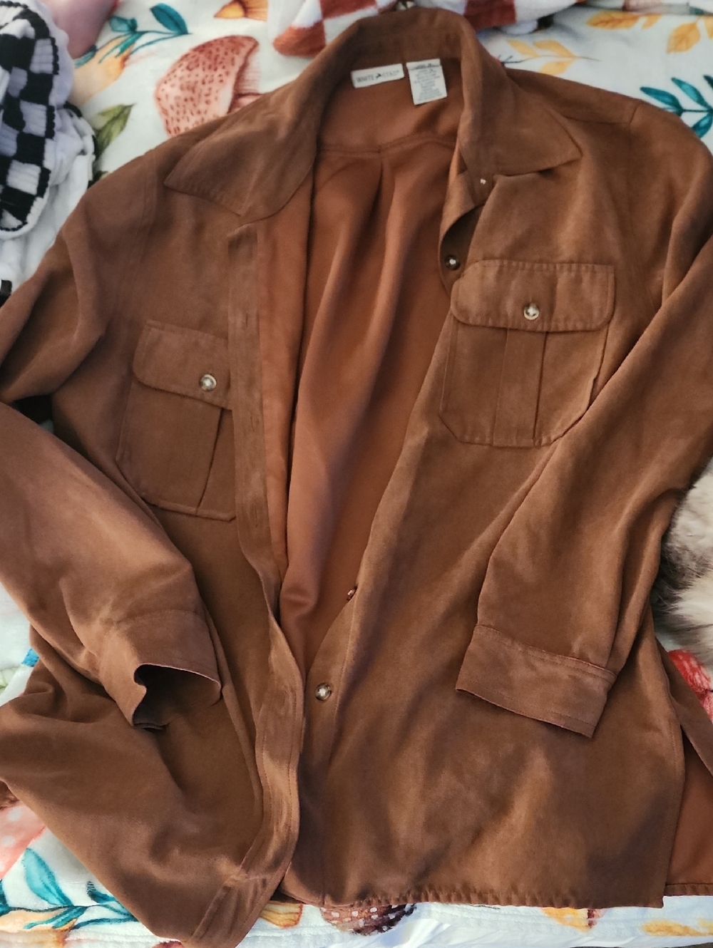 White Stag Luggage Brown Faux-Suede Jacket